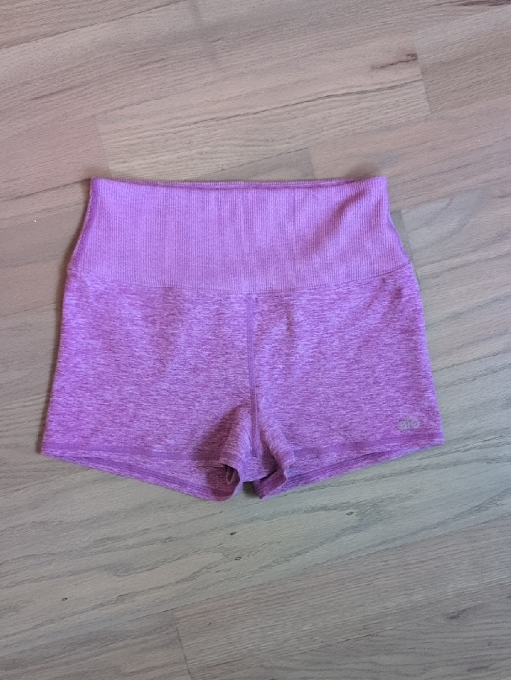 ALO Yoga Women's Pink-Purple High-Rise Seamless Bike Shorts Size Small